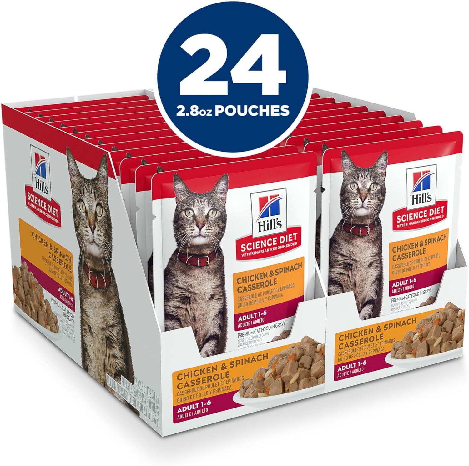 image:imageHills Science Diet Adult 16 Wet Cat Food Tuna 28 oz Pouches 24PackChicken Casserole Stew