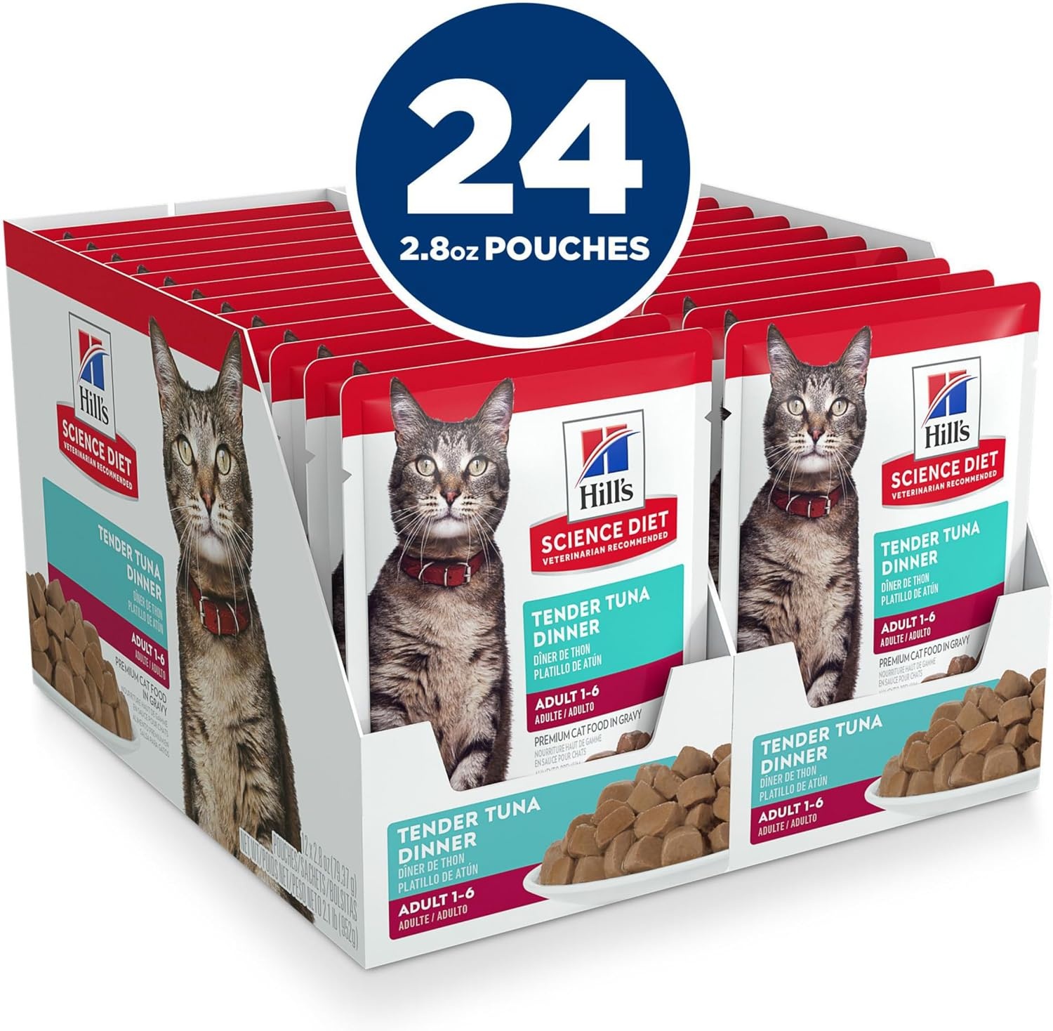 image:imageHills Science Diet Adult 16 Wet Cat Food Tuna 28 oz Pouches 24PackTuna Stew