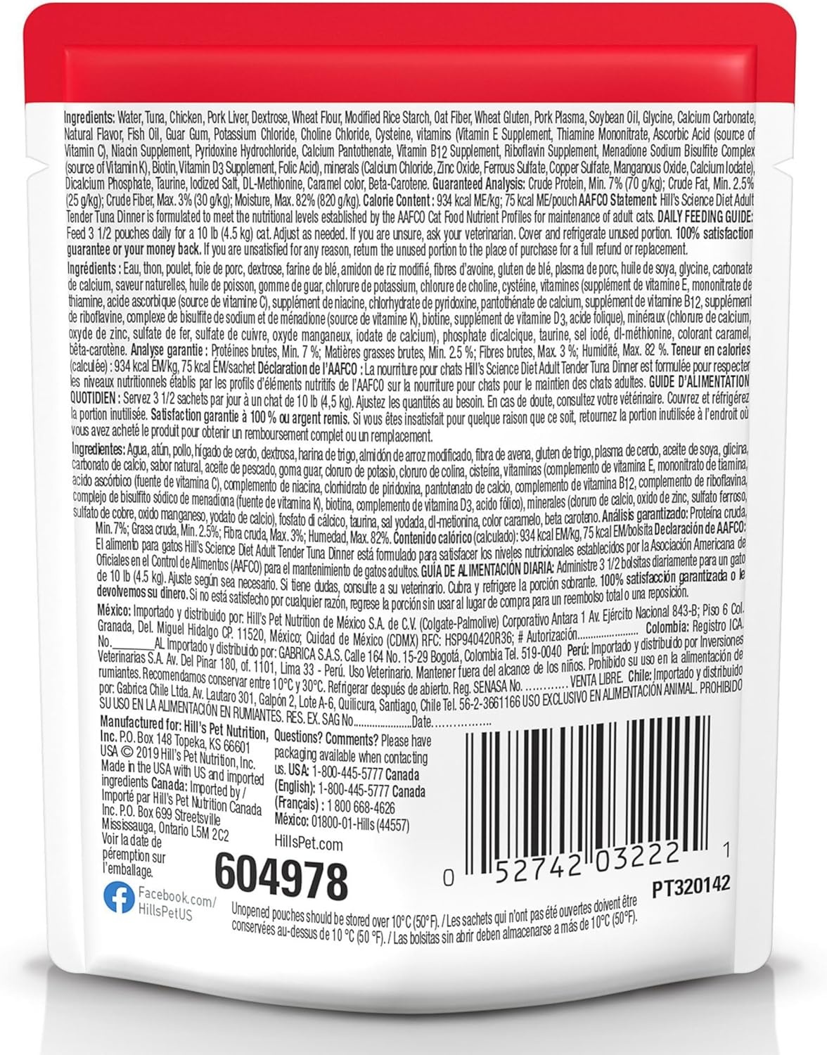 image:imageHills Science Diet Adult 16 Wet Cat Food Tuna 28 oz Pouches 24PackTuna Stew