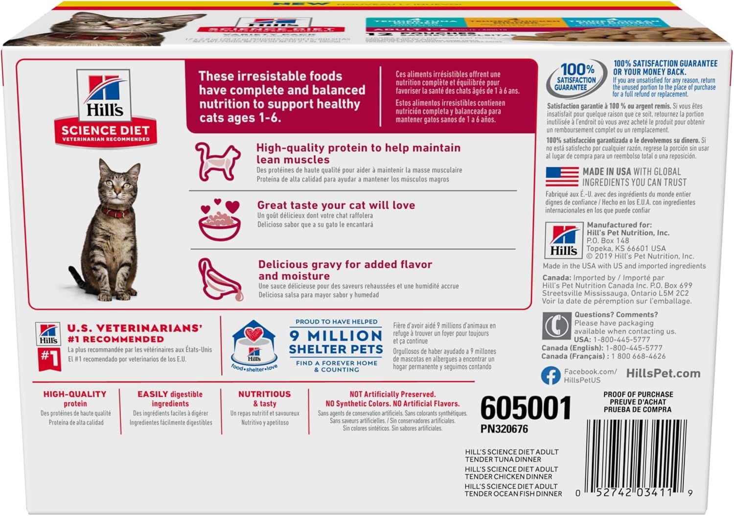 image:imageHills Science Diet Adult 16 Wet Cat Food Tuna 28 oz Pouches 24PackVariety Pack Tuna Chicken Ocean Fish Stew