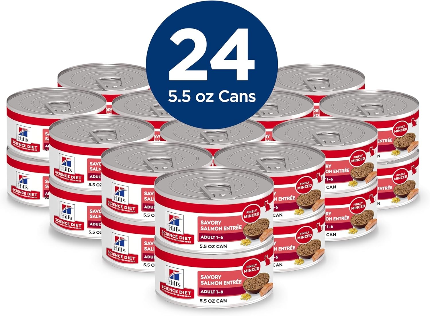 image:imageHills Science Diet Adult 16 Wet Cat Food Turkey 55 oz Cans 24PackSalmon Minced