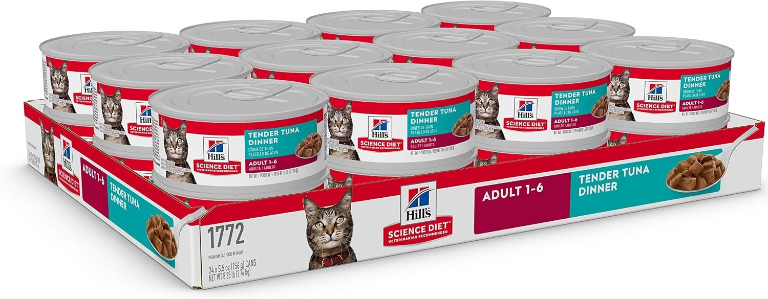 image:imageHills Science Diet Adult 16 Wet Cat Food Turkey 55 oz Cans 24PackTuna Stew