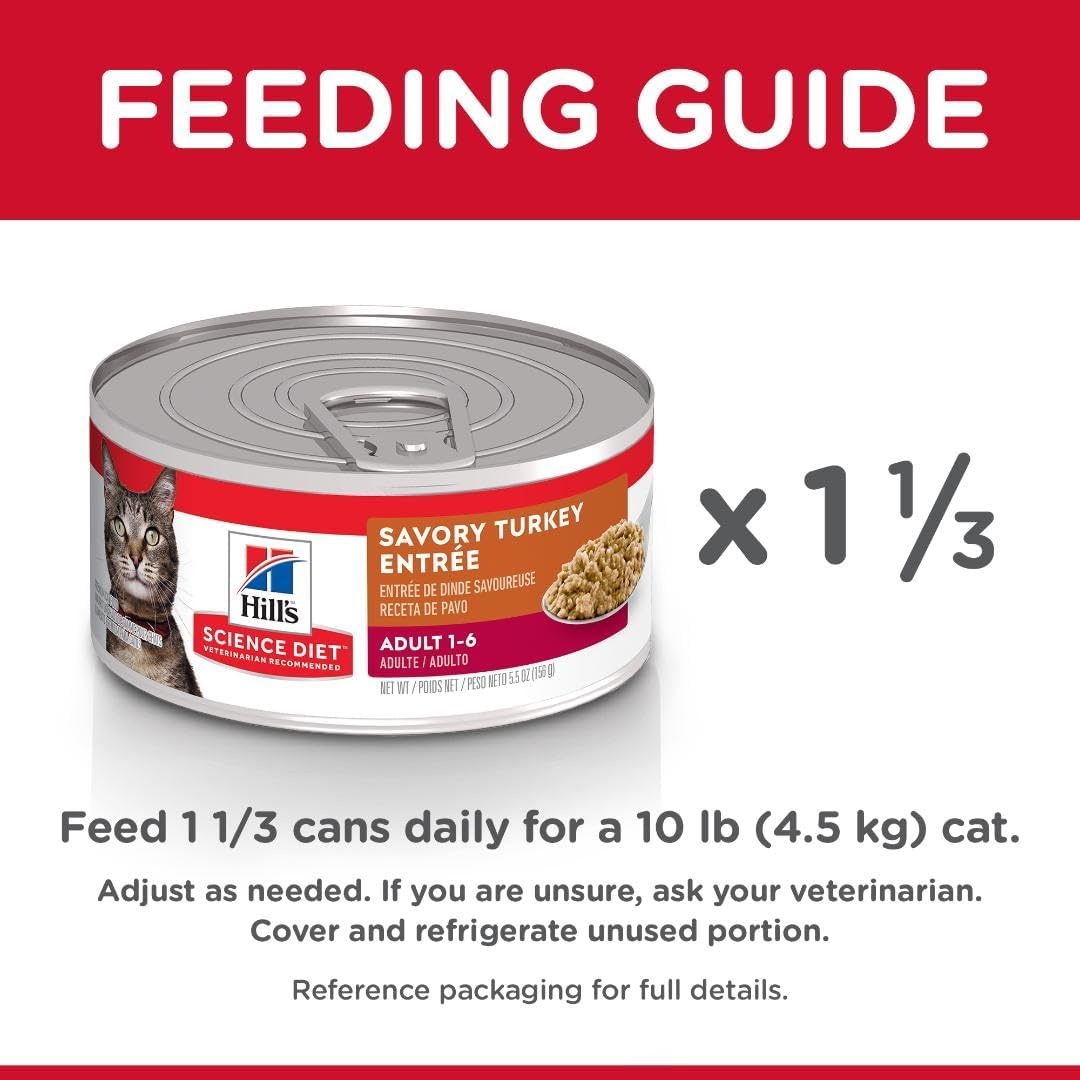 image:imageHills Science Diet Adult 16 Wet Cat Food Turkey 55 oz Cans 24PackTurkey Minced
