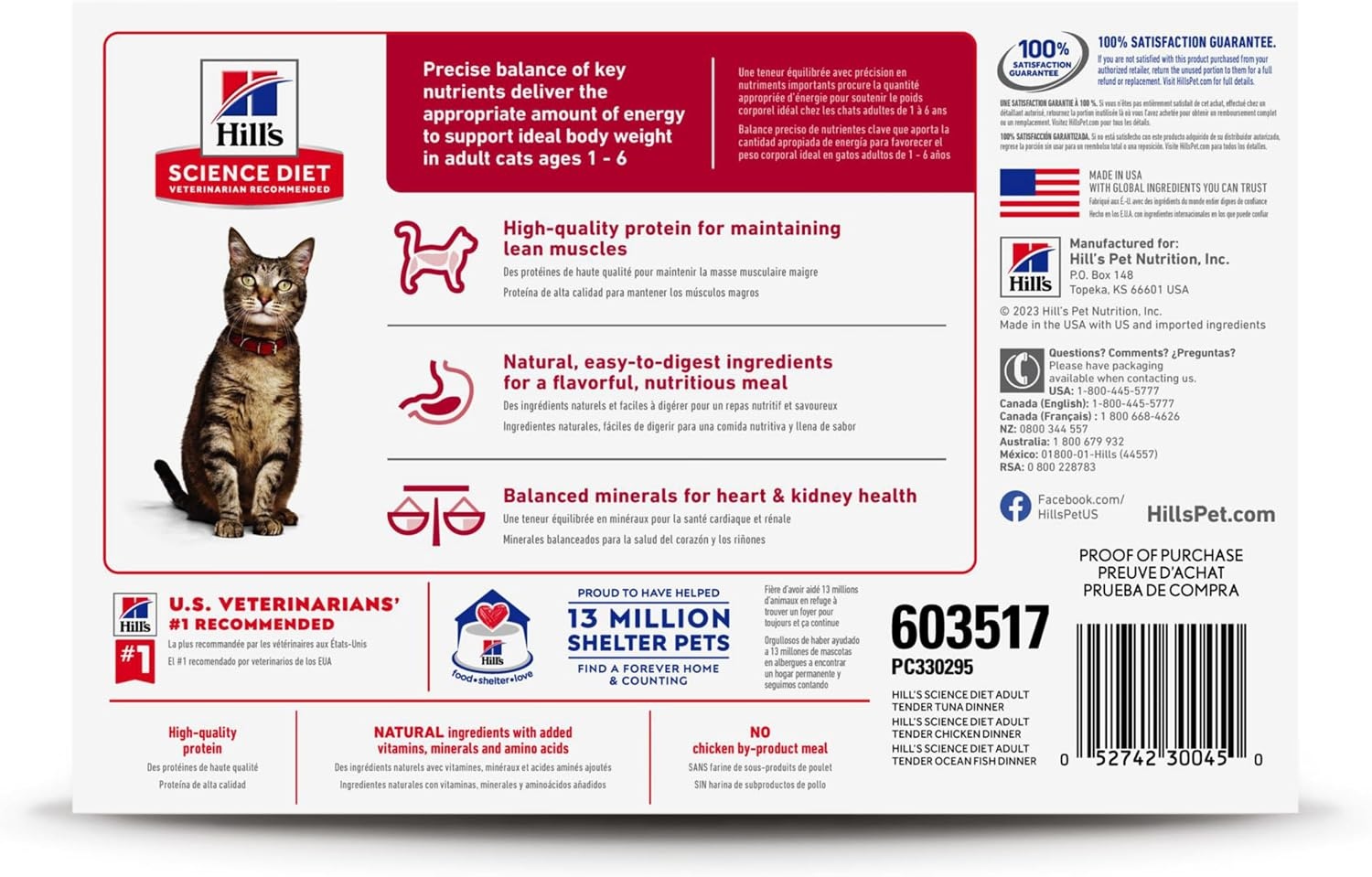 image:imageHills Science Diet Adult 16 Wet Cat Food Turkey 55 oz Cans 24PackVariety Pack Tuna Chicken Ocean Fish Stew