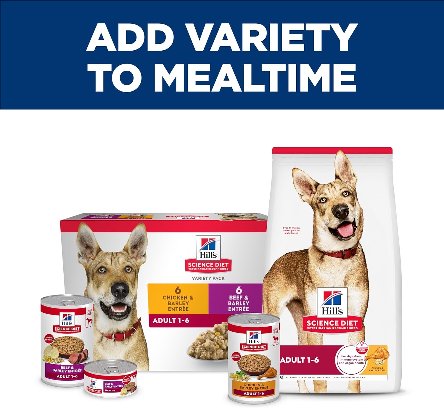 image:imageHills Science Diet Adult 16 Wet Dog Food Variety Pack Chicken amp Beef 13 oz Cans 12PackChicken Barley