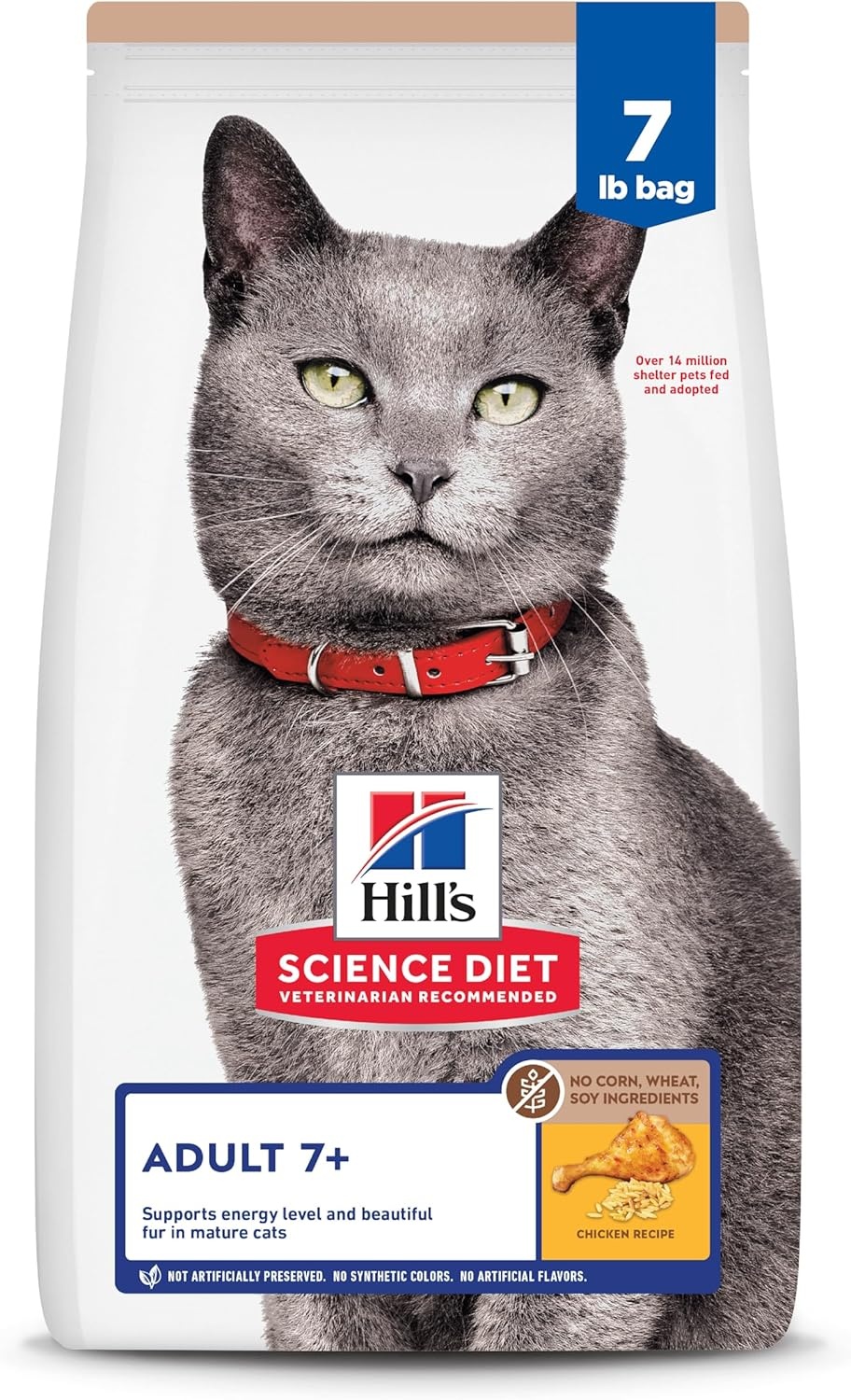 image:imageHills Science Diet Adult 7 Dry Cat Food Chicken 7 lb BagChicken Brown Rice
