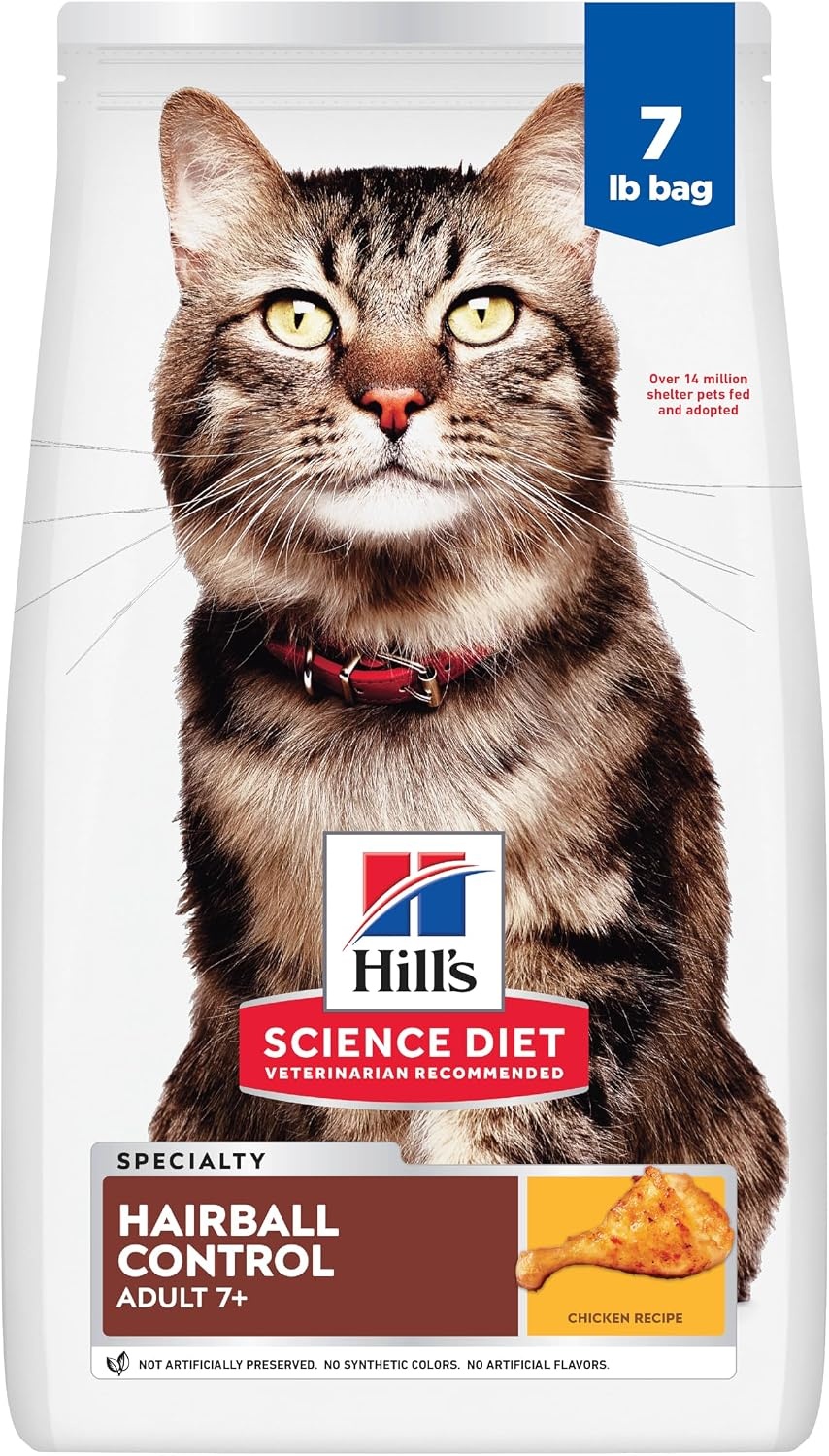 image:imageHills Science Diet Adult 7 Hairball Control Dry Cat Food Chicken 155 lb BagChicken