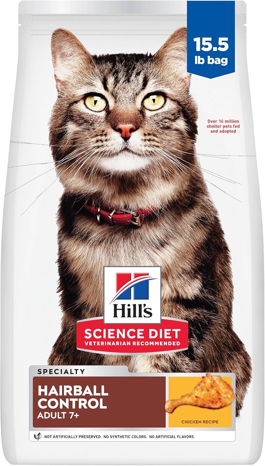 image:imageHills Science Diet Adult 7 Hairball Control Dry Cat Food Chicken 155 lb BagChicken