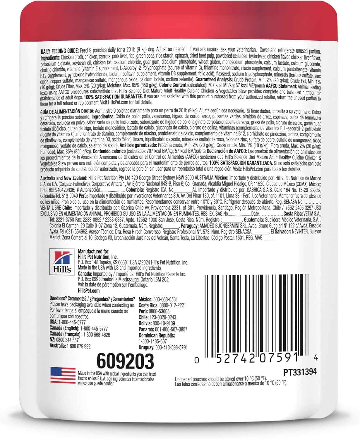 image:imageHills Science Diet Adult 7 Healthy Cuisine Wet Dog Food Chicken amp Vegetables Stew 28 oz Pouches 24Pack