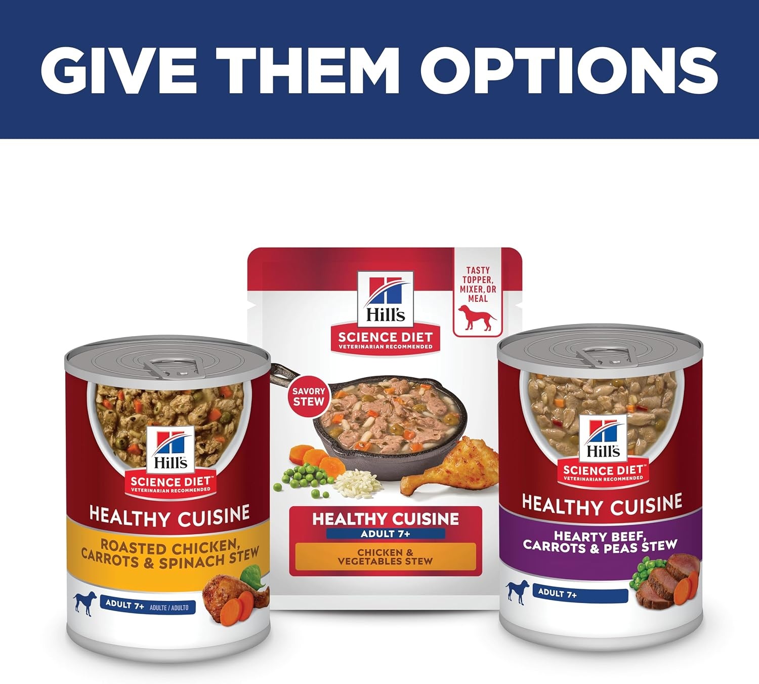 image:imageHills Science Diet Adult 7 Healthy Cuisine Wet Dog Food Chicken amp Vegetables Stew 28 oz Pouches 24Pack