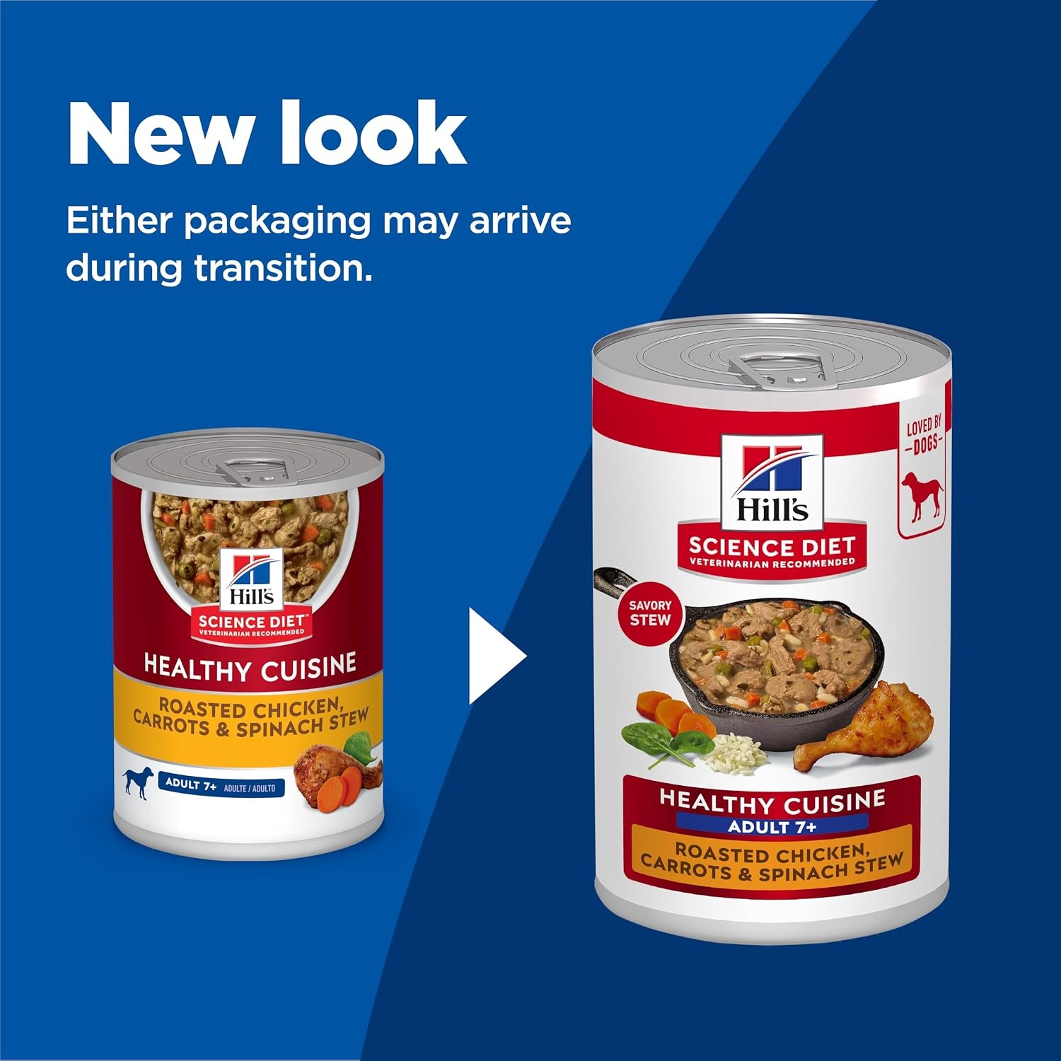 image:imageHills Science Diet Adult 7 Healthy Cuisine Wet Dog Food Roasted Chicken Carrots amp Spinach Stew 125 oz Cans 12PackRoasted Chicken Carrots Spinach Stew