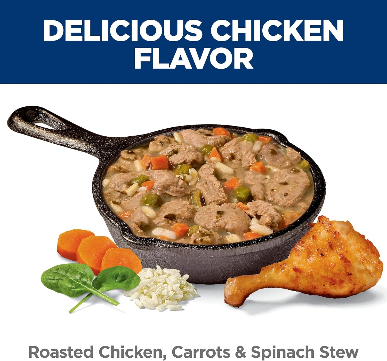 image:imageHills Science Diet Adult 7 Healthy Cuisine Wet Dog Food Roasted Chicken Carrots amp Spinach Stew 125 oz Cans 12PackRoasted Chicken Carrots Spinach Stew
