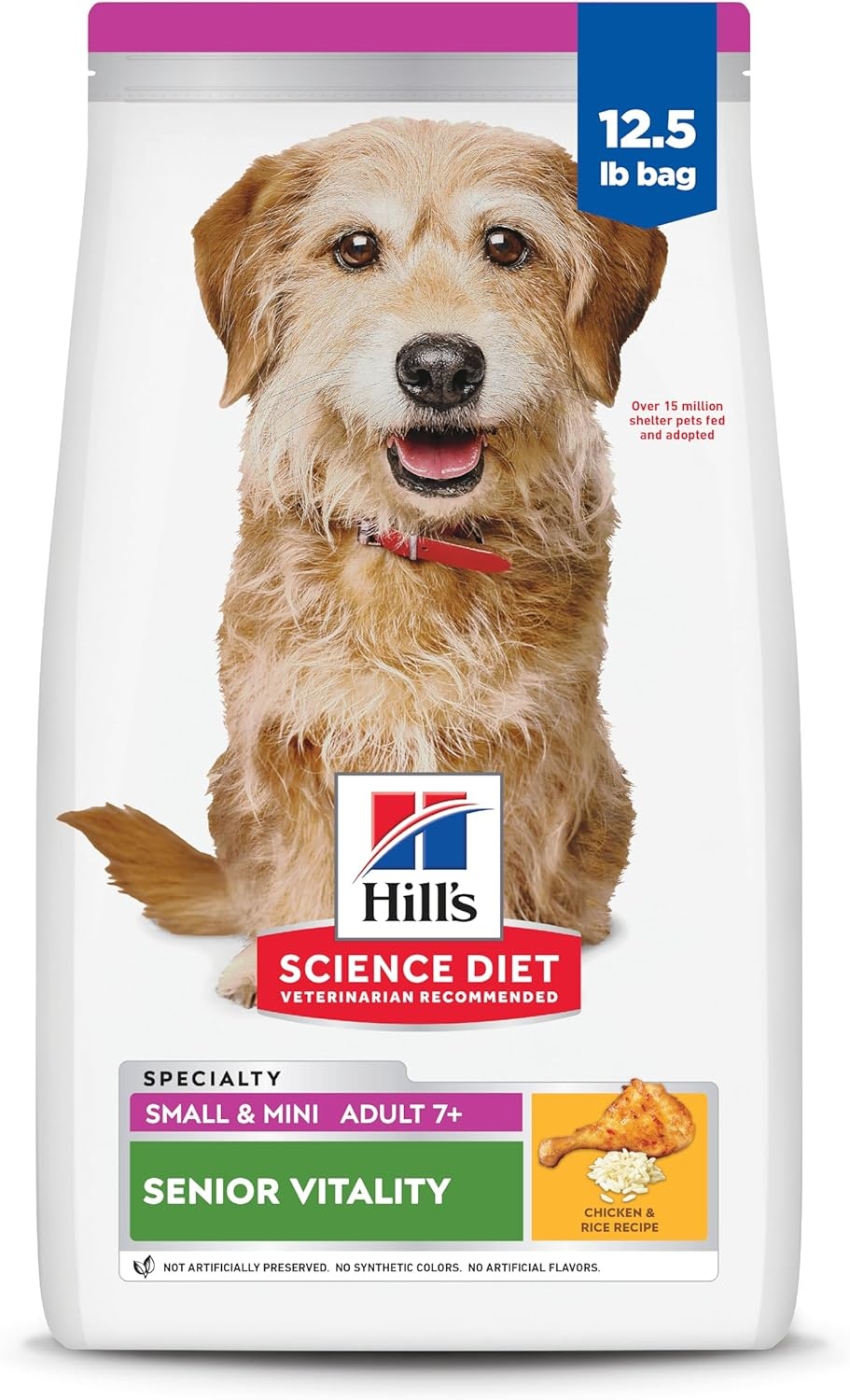 image:imageHills Science Diet Adult 7 Senior Vitality Small amp Mini Dry Dog Food Chicken amp Rice 35 lb BagChicken Rice