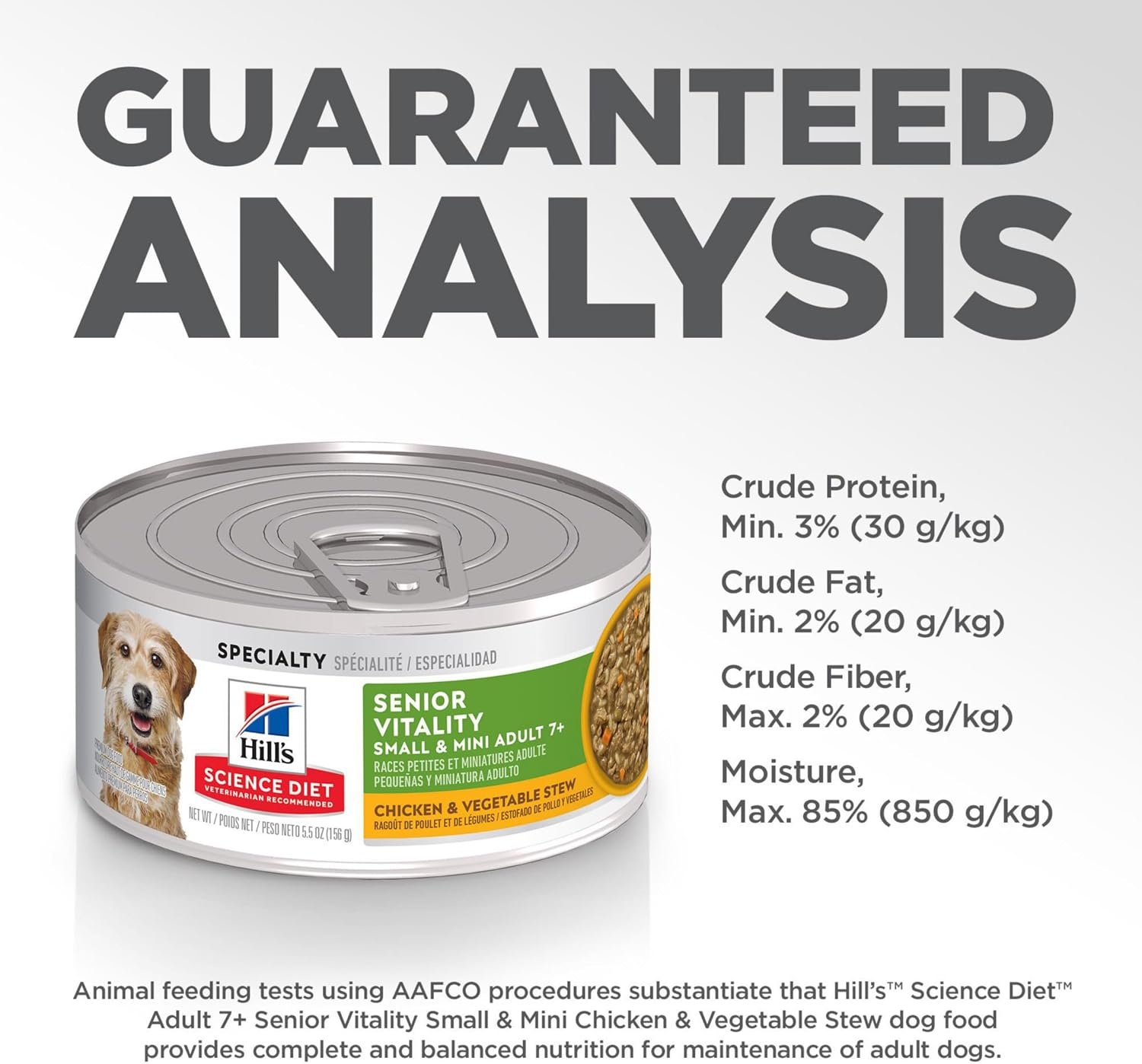 image:imageHills Science Diet Adult 7 Senior Vitality Small amp Mini Wet Dog Food Chicken amp Vegetable Stew 55 oz Cans 24Pack