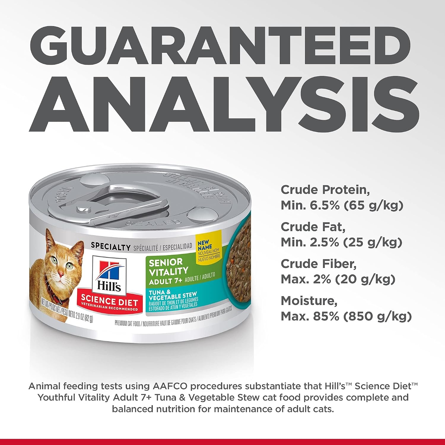 image:imageHills Science Diet Adult 7 Senior Vitality Wet Cat Food Tuna amp Vegetable Entree 29 oz Cans 24Pack