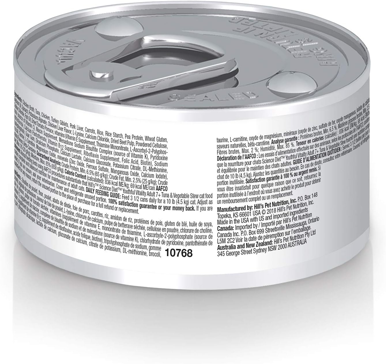 image:imageHills Science Diet Adult 7 Senior Vitality Wet Cat Food Tuna amp Vegetable Entree 29 oz Cans 24Pack