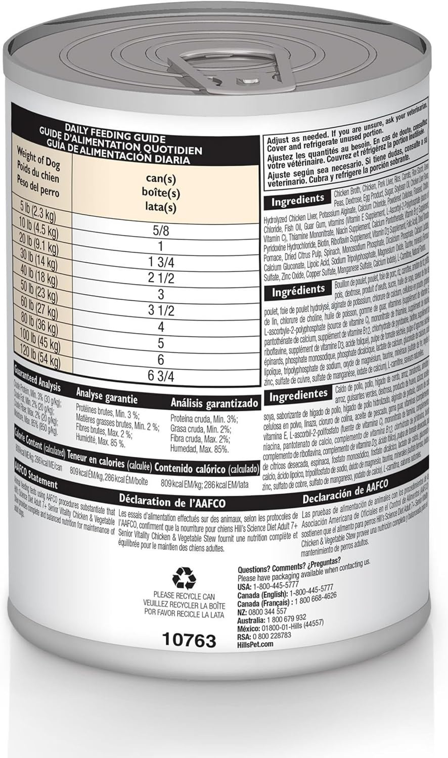 image:imageHills Science Diet Adult 7 Senior Vitality Wet Dog Food Chicken amp Vegetable Stew 125 oz Cans 12Pack125 Ounce Pack of 12