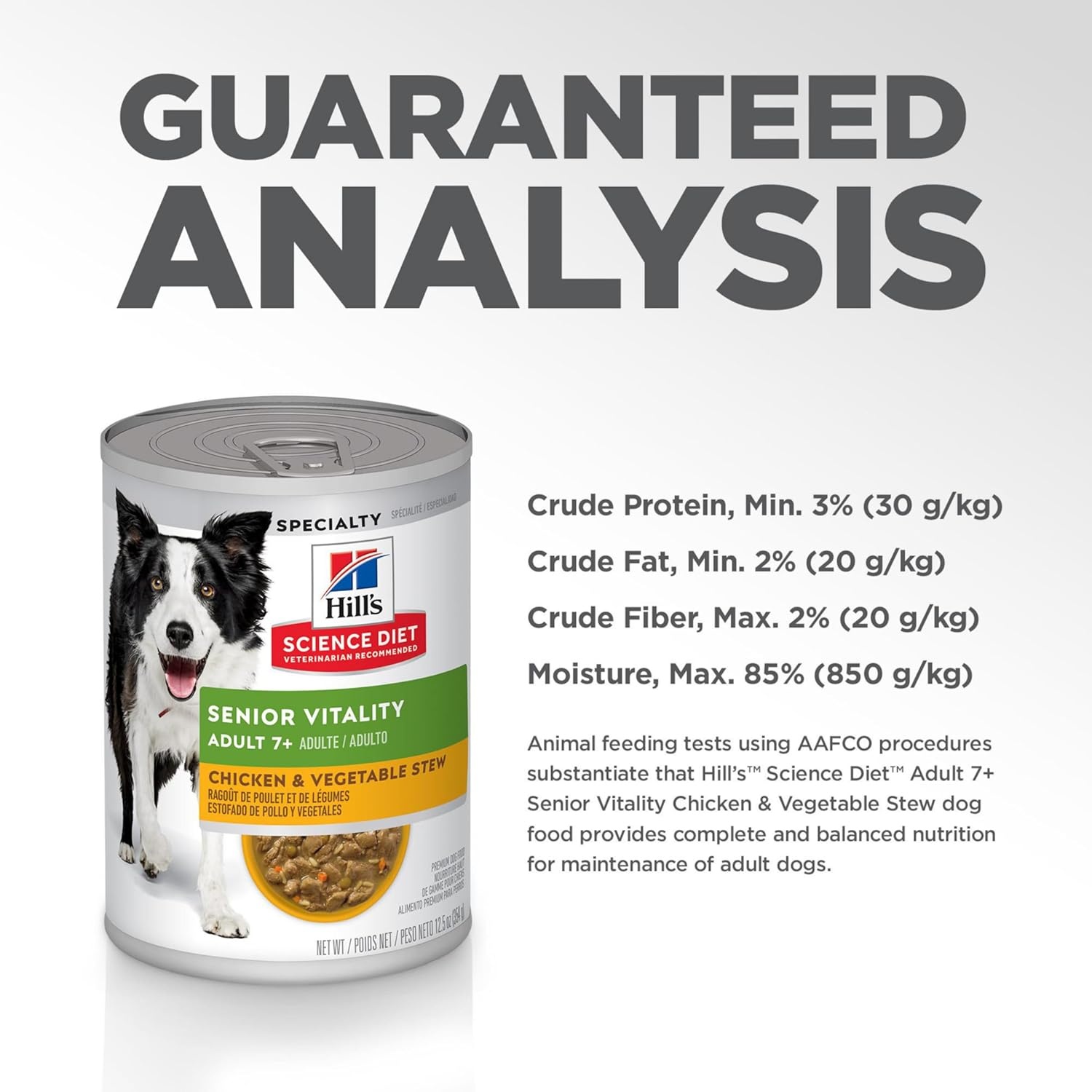 image:imageHills Science Diet Adult 7 Senior Vitality Wet Dog Food Chicken amp Vegetable Stew 125 oz Cans 12Pack125 Ounce Pack of 12