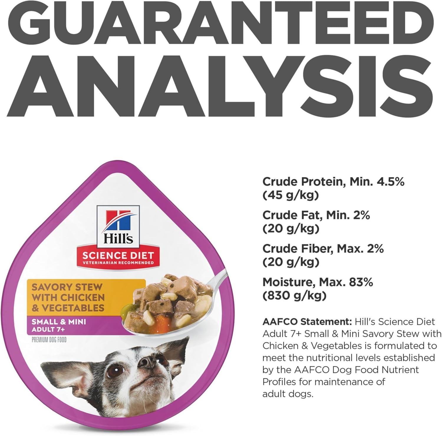 image:imageHills Science Diet Adult 7 Small amp Mini Wet Dog Food Chicken amp Vegetables 35 oz Trays 12PackChicken Vegetables Stew