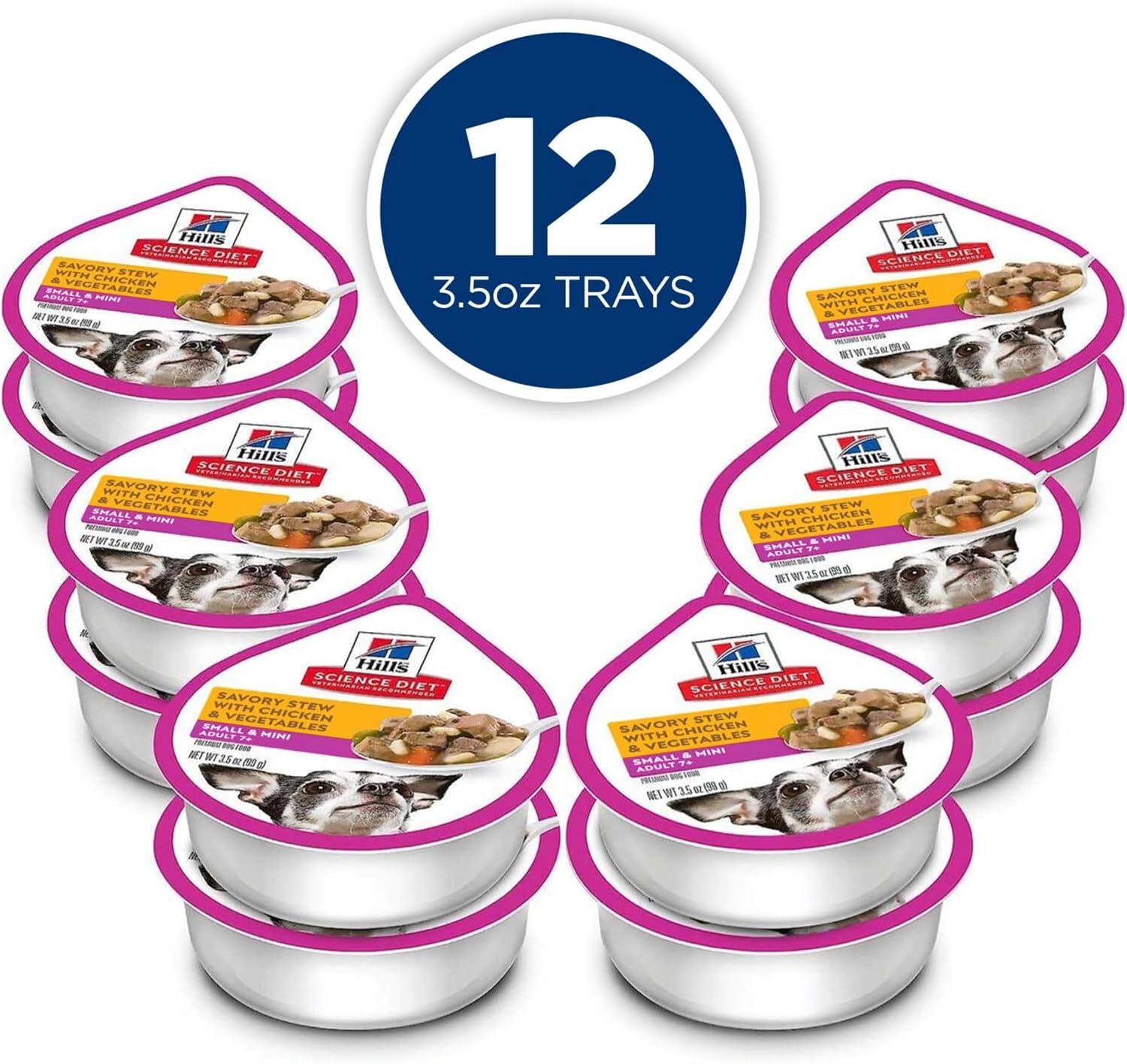 image:imageHills Science Diet Adult 7 Small amp Mini Wet Dog Food Chicken amp Vegetables 35 oz Trays 12PackChicken Vegetables Stew