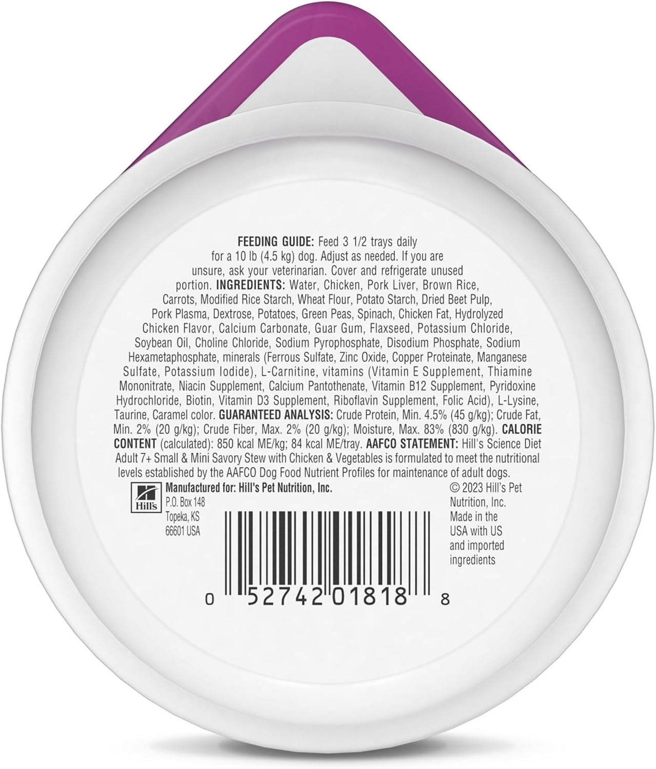 image:imageHills Science Diet Adult 7 Small amp Mini Wet Dog Food Chicken amp Vegetables 35 oz Trays 12PackChicken Vegetables Stew