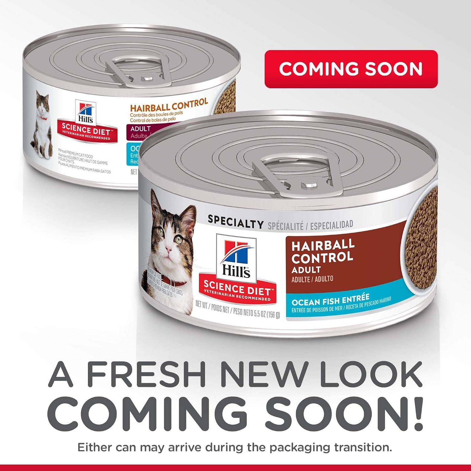 image:imageHills Science Diet Adult Hairball Control Wet Cat Food Ocean Fish Entre 55 oz Cans 24PackOcean Whitefish