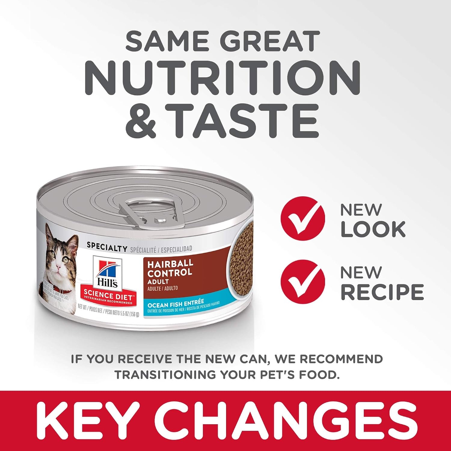 image:imageHills Science Diet Adult Hairball Control Wet Cat Food Ocean Fish Entre 55 oz Cans 24PackOcean Whitefish