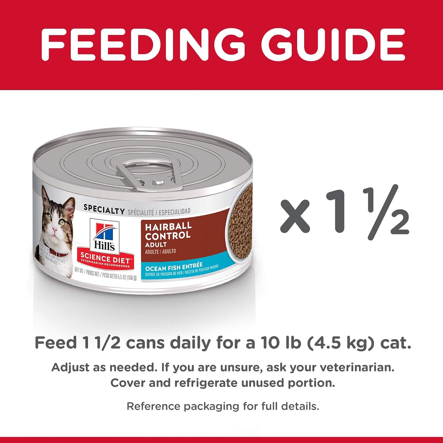 image:imageHills Science Diet Adult Hairball Control Wet Cat Food Ocean Fish Entre 55 oz Cans 24PackOcean Whitefish