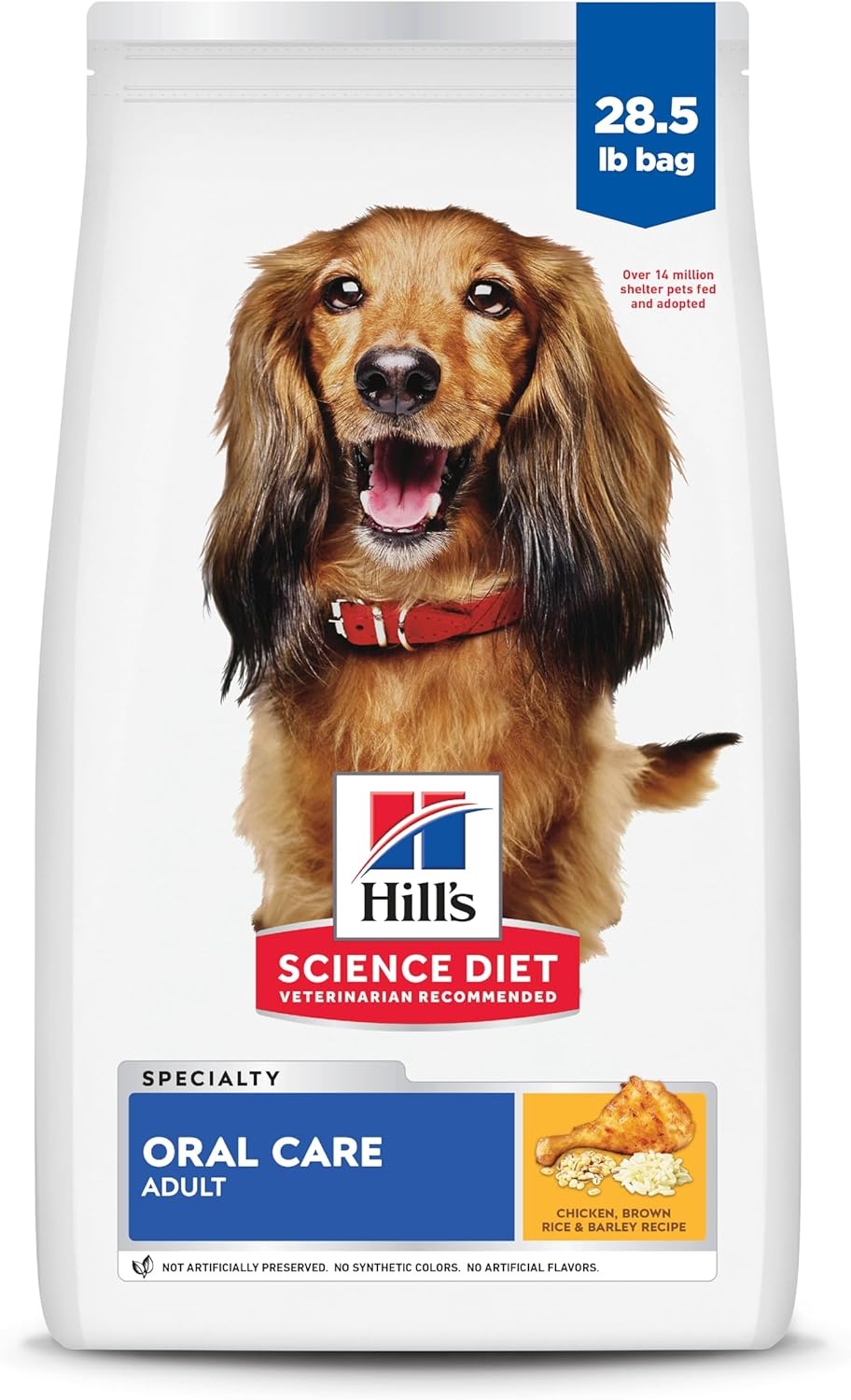 image:imageHills Science Diet Adult Oral Care Dry Dog Food Chicken Brown Rice amp Barley 285 lb BagChicken Rice Barley