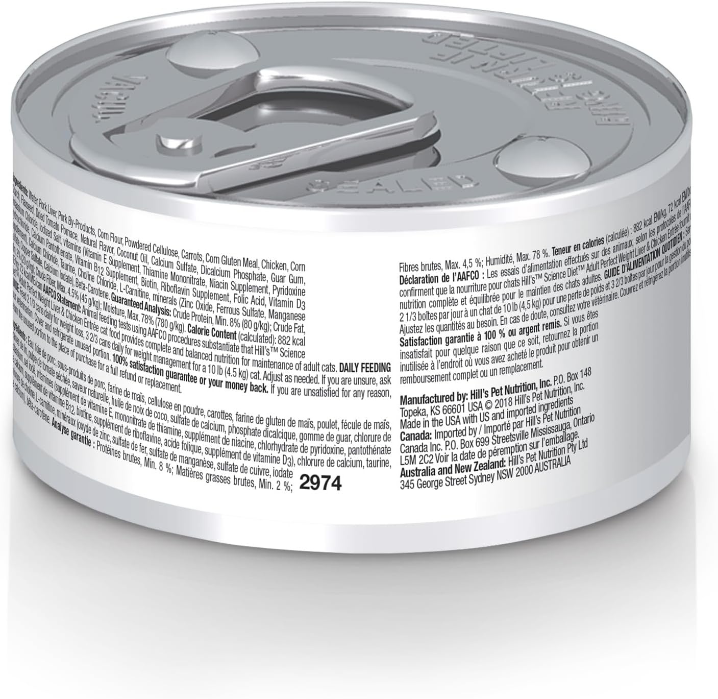 image:imageHills Science Diet Adult Perfect Weight Wet Cat Food Vegetable amp Salmon 29 oz Cans 24PackLiver Chicken Minced