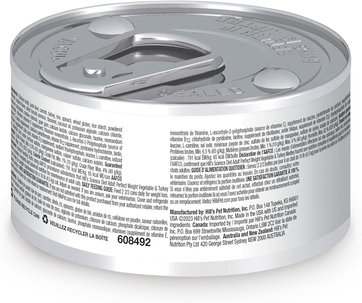 image:imageHills Science Diet Adult Perfect Weight Wet Cat Food Vegetable amp Salmon 29 oz Cans 24PackTurkey Vegetables Stew