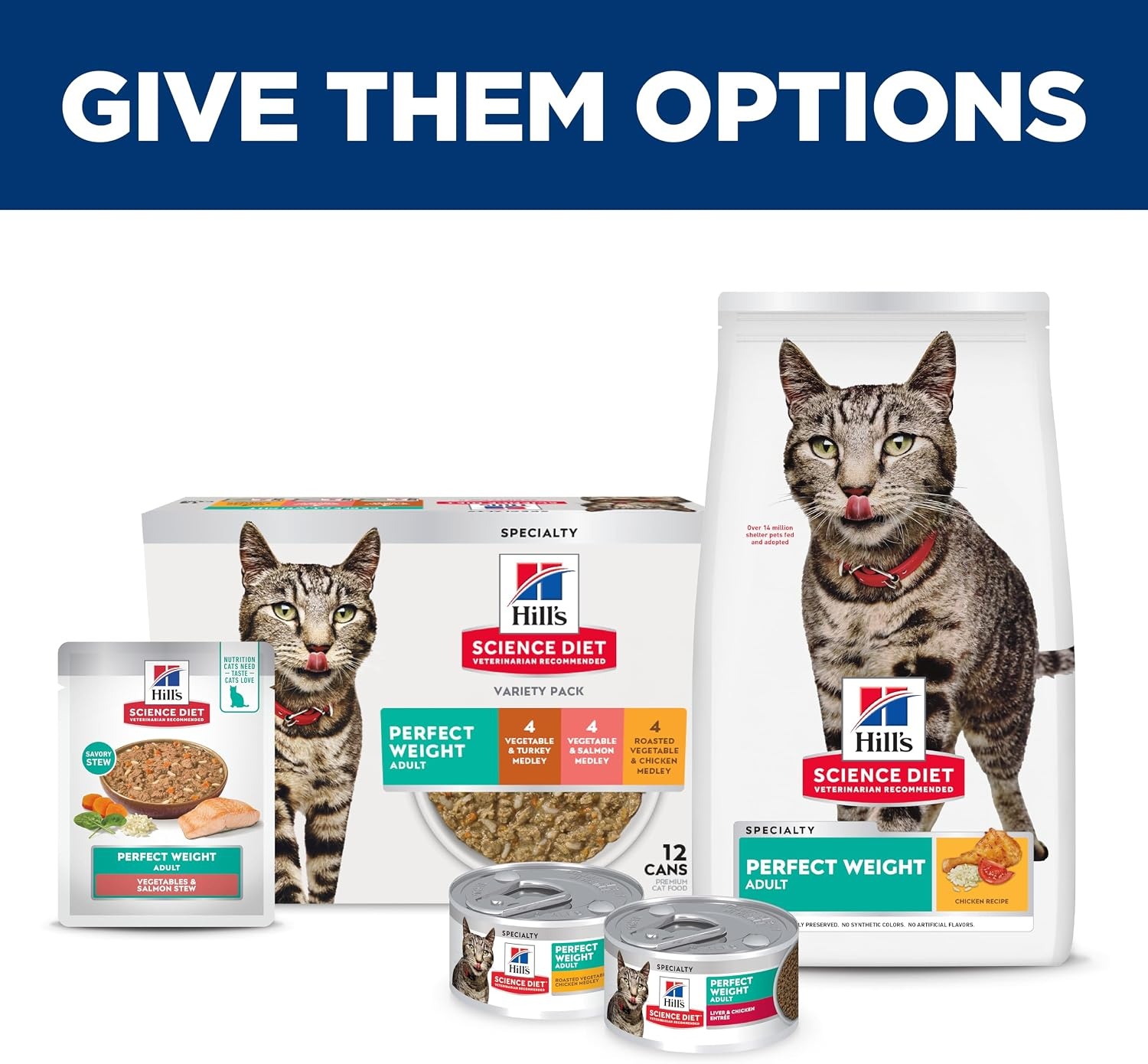 image:imageHills Science Diet Adult Perfect Weight Wet Cat Food Vegetable amp Salmon 29 oz Cans 24PackVariety Pack Chicken Turkey Salmon