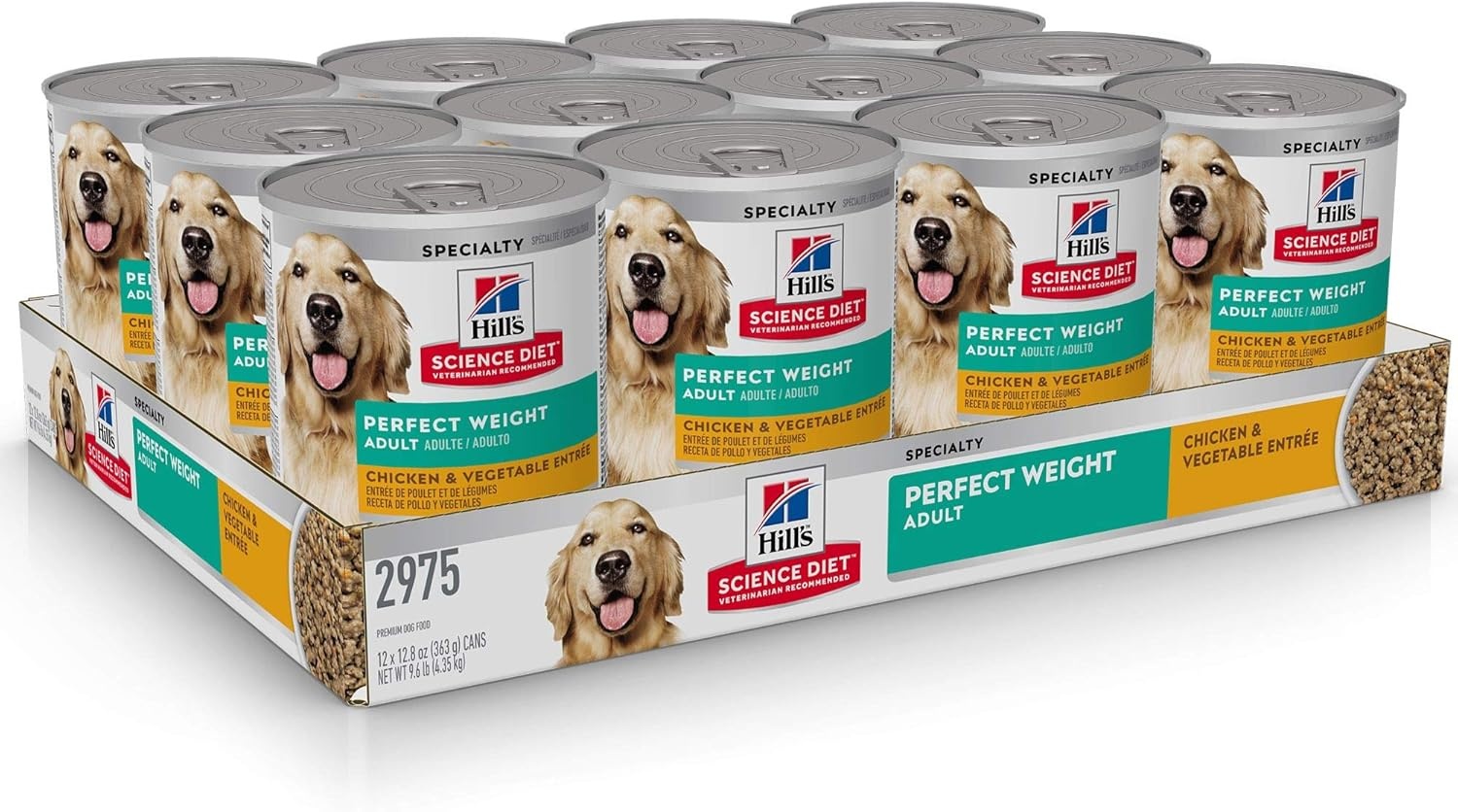 image:imageHills Science Diet Adult Perfect Weight Wet Dog Food Hearty Vegetable amp Chicken Stew 125 oz Cans 12PackChicken Vegetables Loaf