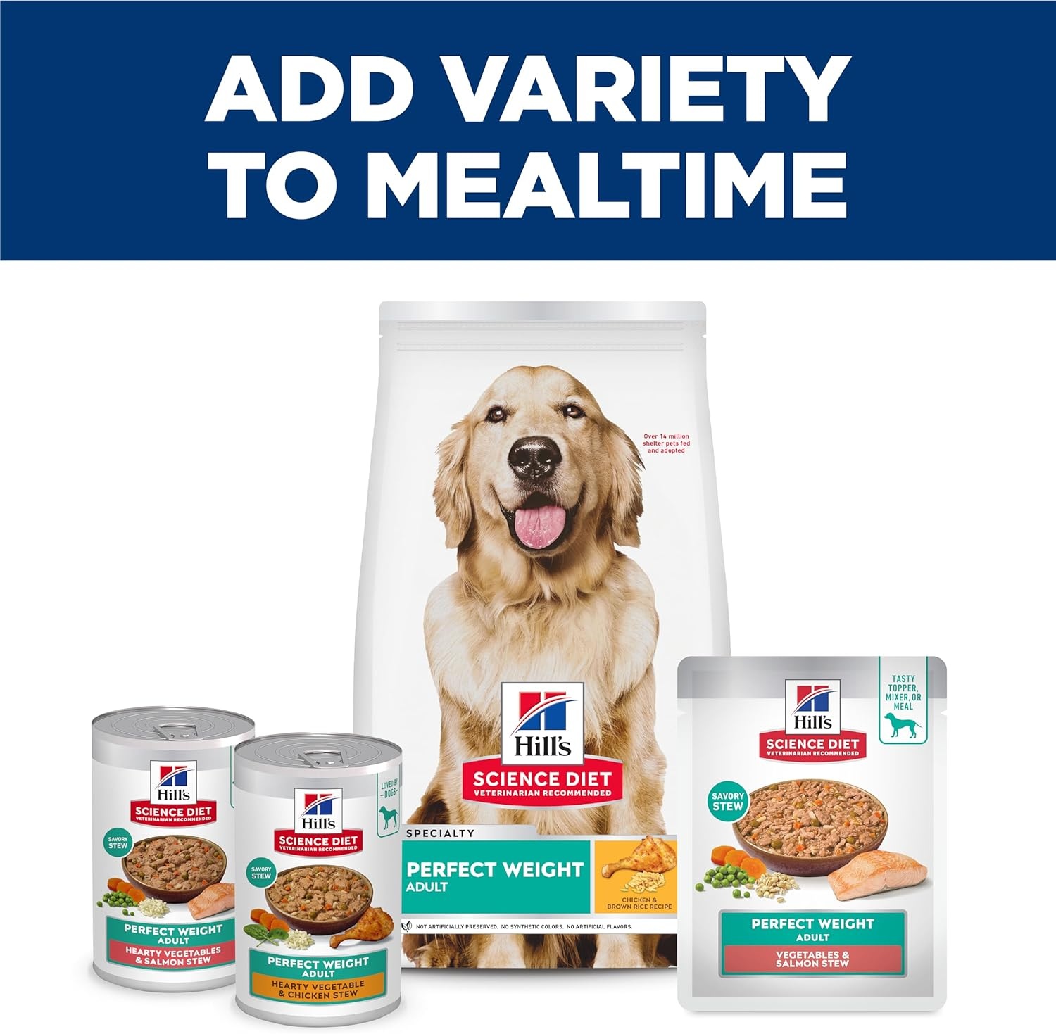 image:imageHills Science Diet Adult Perfect Weight Wet Dog Food Hearty Vegetable amp Chicken Stew 125 oz Cans 12PackChicken Vegetables Stew