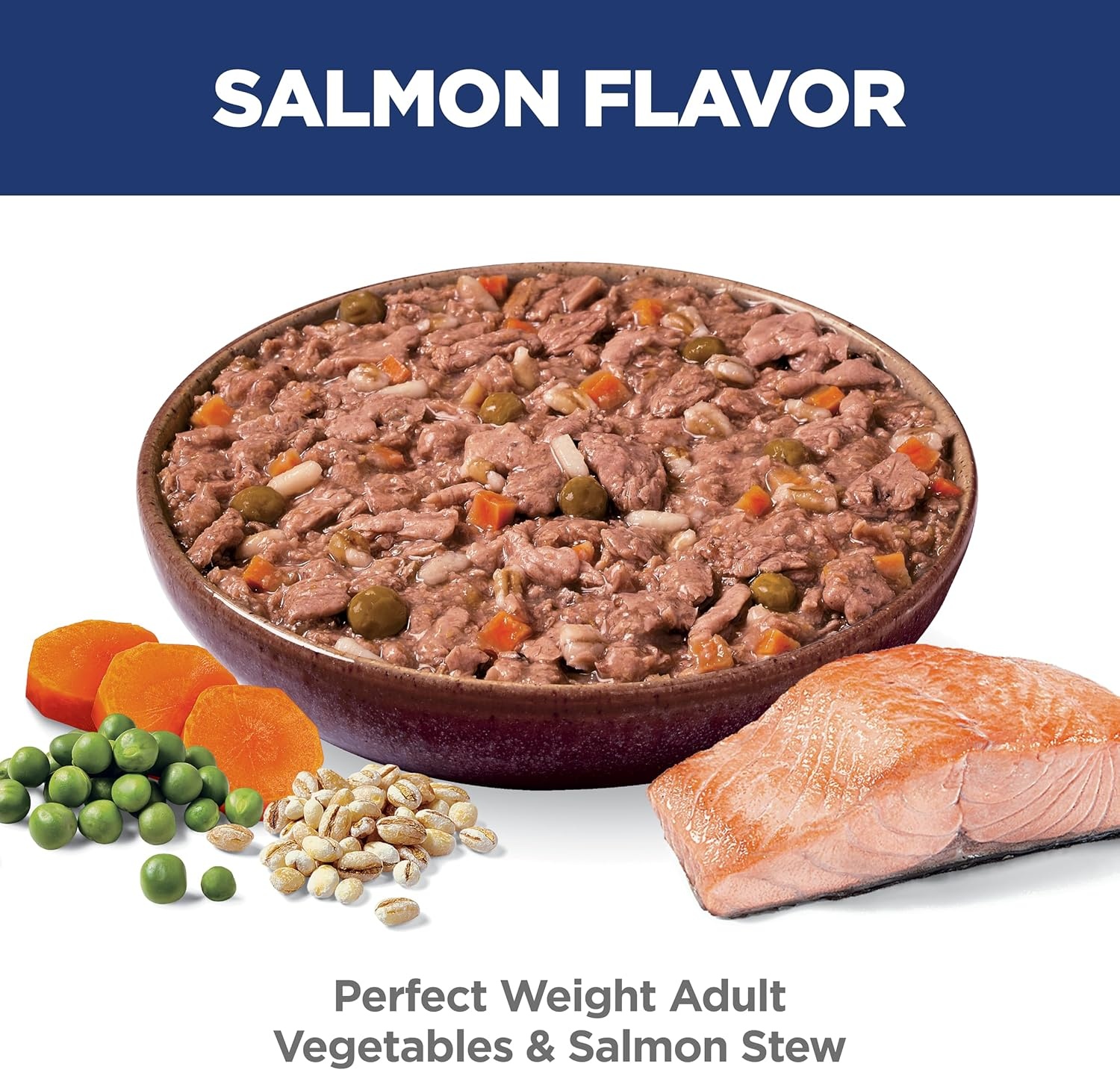 image:imageHills Science Diet Adult Perfect Weight Wet Dog Food Vegetables amp Salmon Stew 28 oz Pouches 24Pack