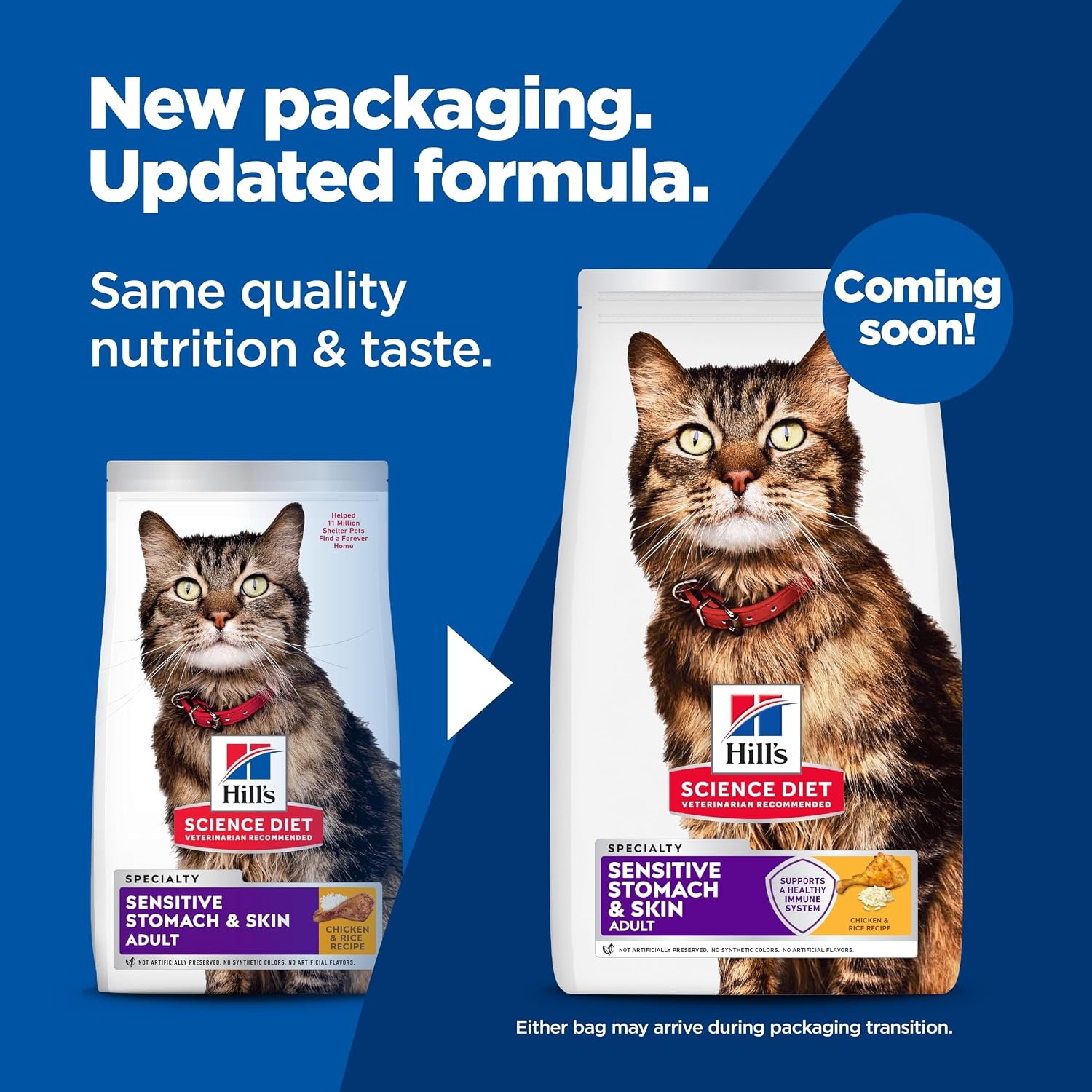 image:imageHills Science Diet Adult Sensitive Stomach amp Skin Dry Cat Food Chicken amp Rice 35 lb Bag Updated FormulaChicken Rice