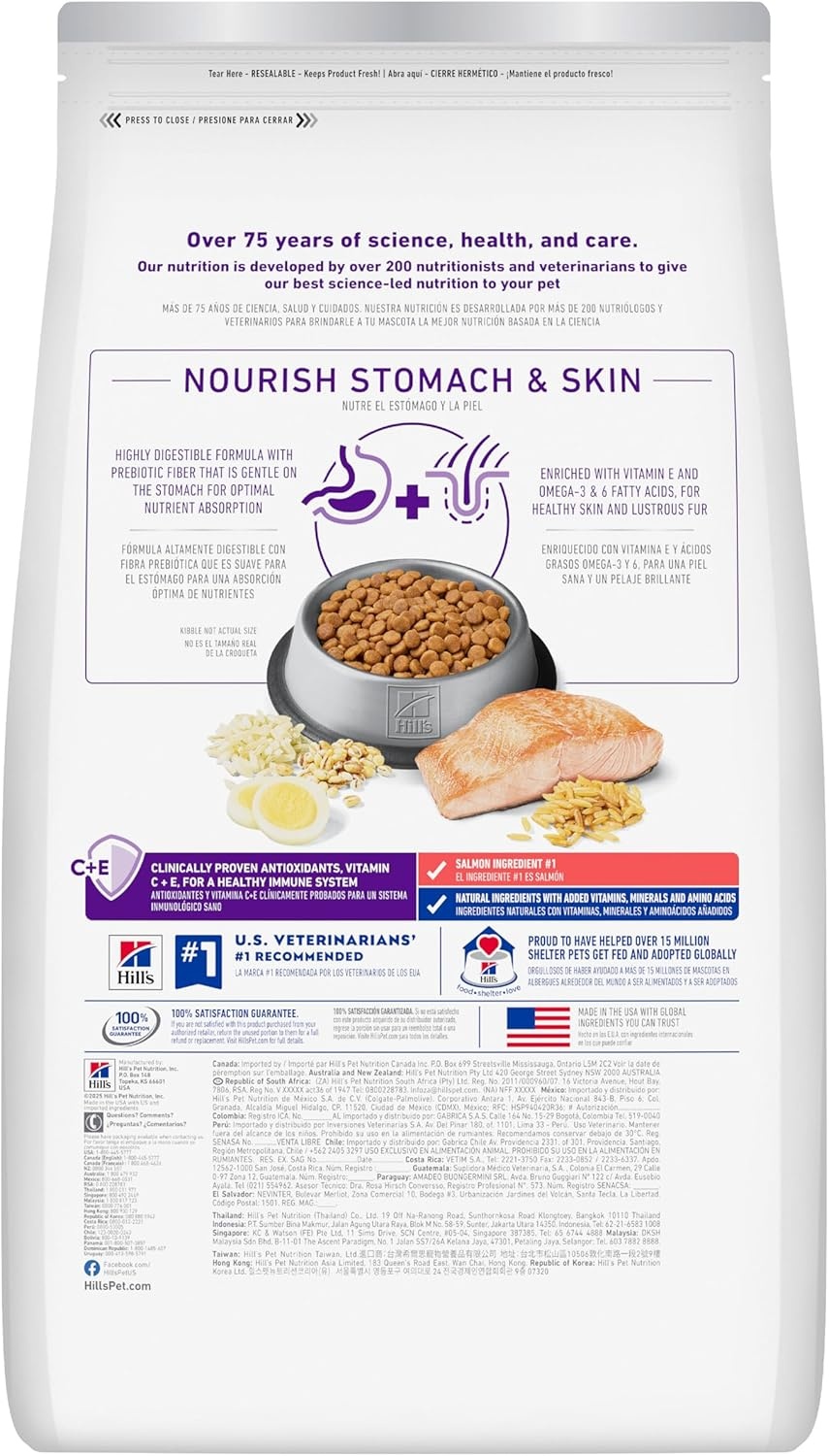 image:imageHills Science Diet Adult Sensitive Stomach amp Skin Dry Cat Food Chicken amp Rice 35 lb Bag Updated FormulaSalmon
