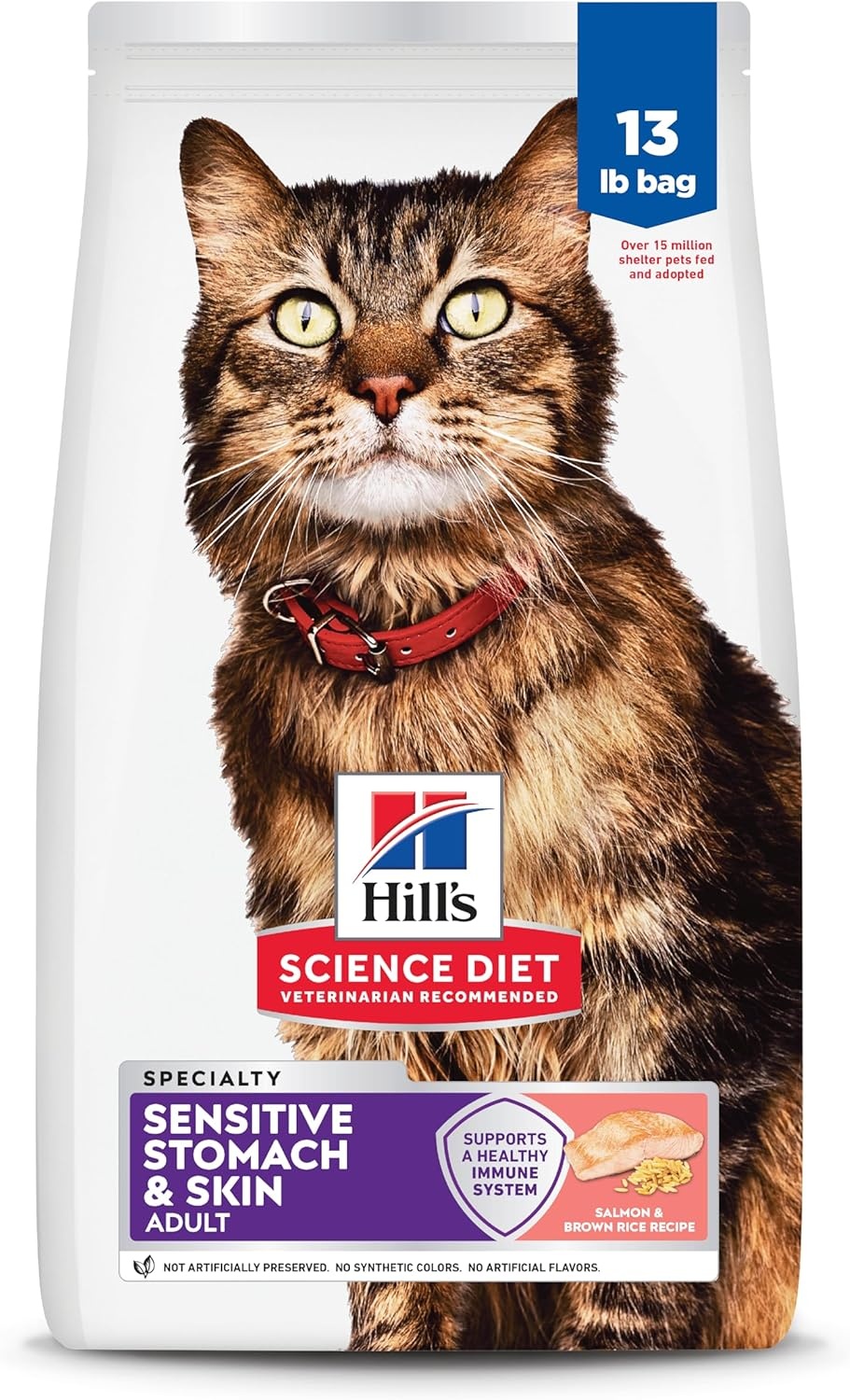 image:imageHills Science Diet Adult Sensitive Stomach amp Skin Dry Cat Food Chicken amp Rice 35 lb Bag Updated FormulaSalmon
