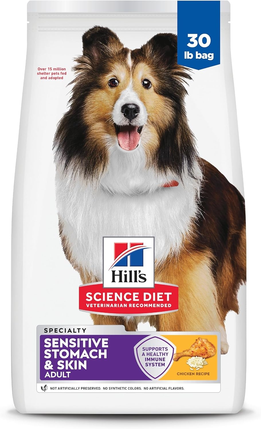 image:imageHills Science Diet Adult Sensitive Stomach amp Skin Dry Dog Food Chicken 30 lb Bag 1 Veterinarian Recommended Adult Formula Chicken Recipe 30 lb BagChicken