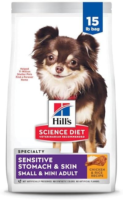 image:imageHills Science Diet Adult Sensitive Stomach amp Skin Small amp Mini Dry Dog Food Chicken 15 lb Bag Updated FormulaChicken