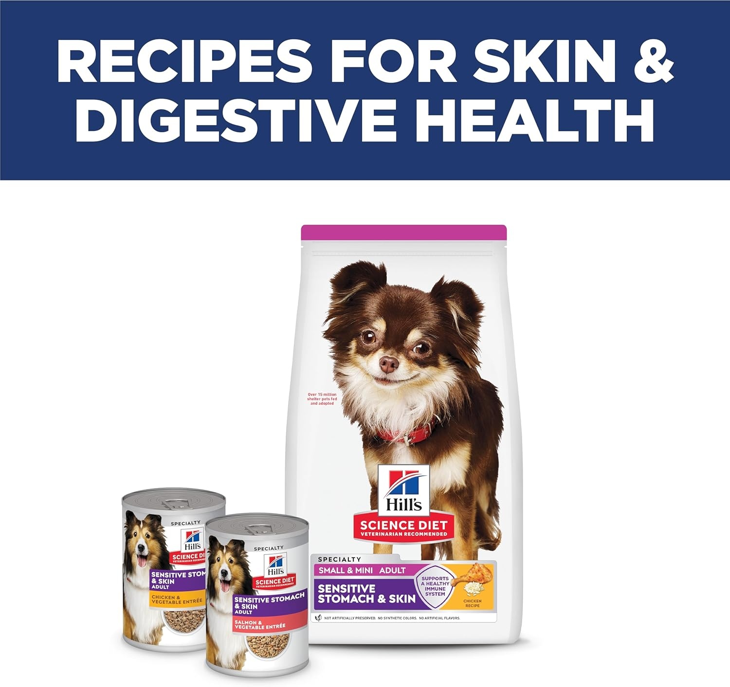 image:imageHills Science Diet Adult Sensitive Stomach amp Skin Small amp Mini Dry Dog Food Chicken 15 lb Bag Updated FormulaChicken