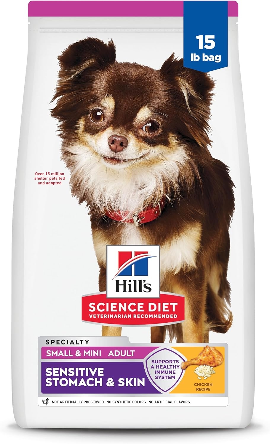 image:imageHills Science Diet Adult Sensitive Stomach amp Skin Small amp Mini Dry Dog Food Chicken 15 lb Bag Updated FormulaChicken