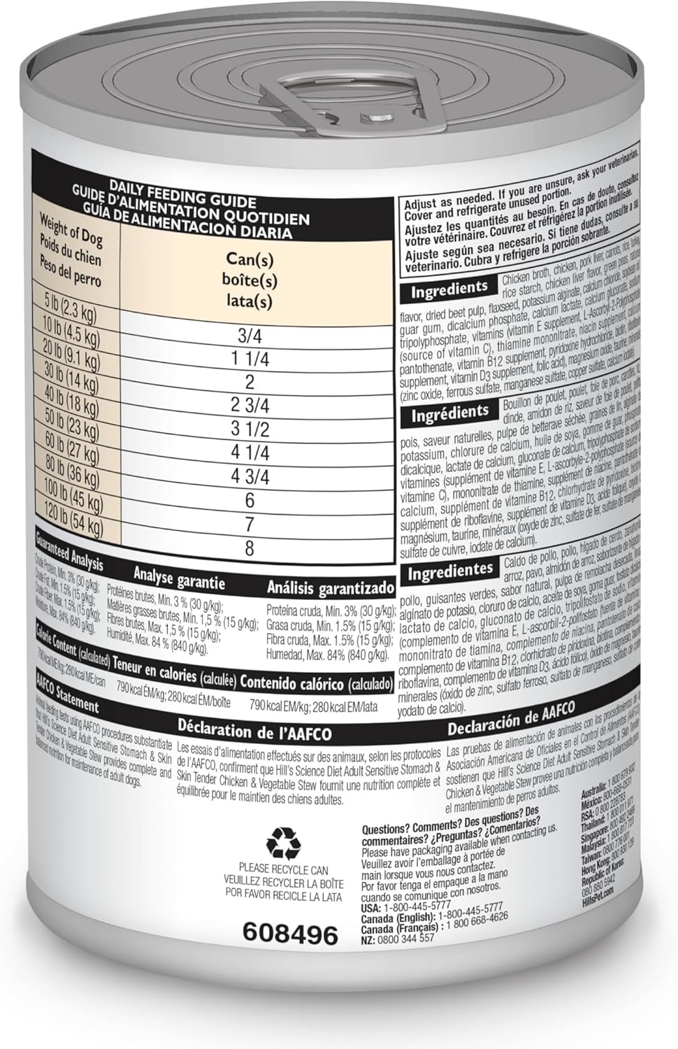 image:imageHills Science Diet Adult Sensitive Stomach amp Skin Wet Dog Food Variety Pack Chicken amp Vegetable Salmon amp Vegetable 128 oz Cans 12PackChicken Vegetable Stew