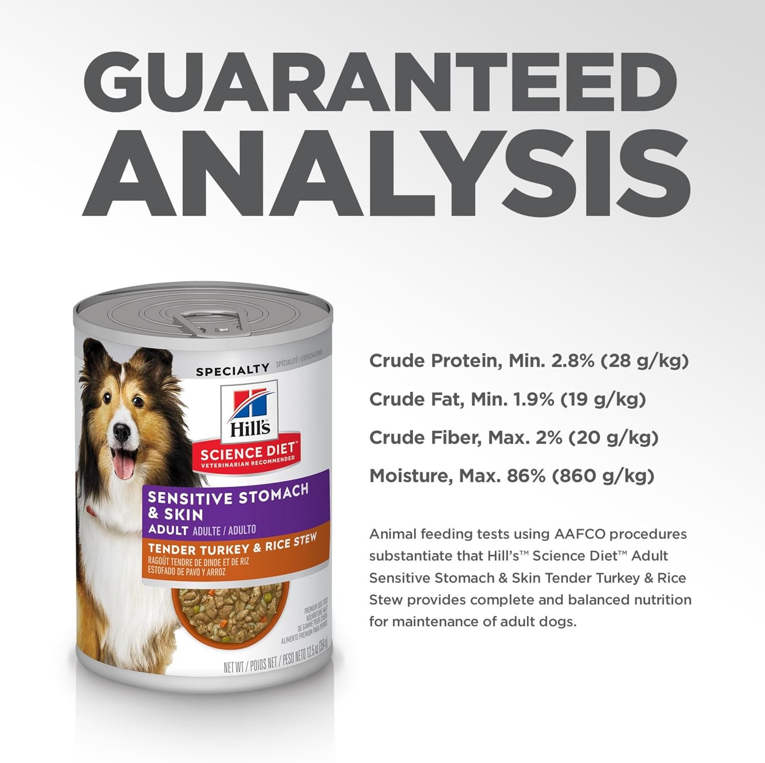 image:imageHills Science Diet Adult Sensitive Stomach amp Skin Wet Dog Food Variety Pack Chicken amp Vegetable Salmon amp Vegetable 128 oz Cans 12PackTurkey Rice Stew