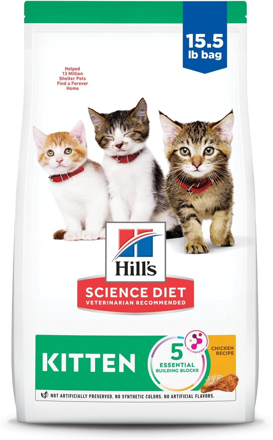 image:imageHills Science Diet Kitten Dry Cat Food Chicken 155 lb BagChicken