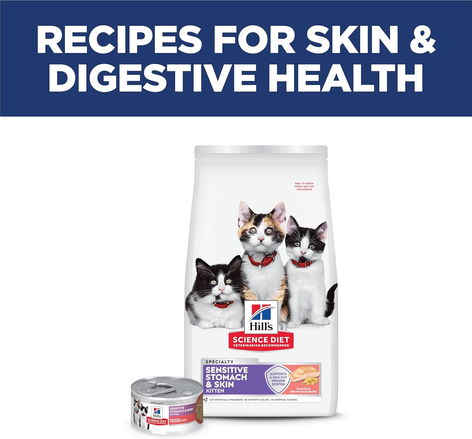 image:imageHills Science Diet Kitten Sensitive Stomach amp Skin Dry Cat Food Salmon amp Brown Rice 35 lb BagSalmon Brown Rice