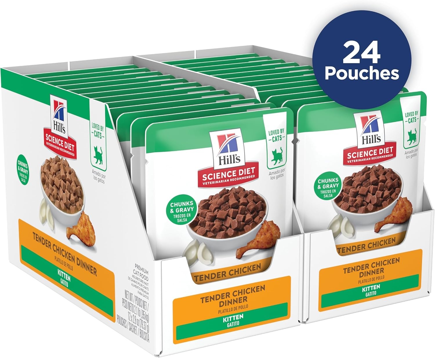 image:imageHills Science Diet Kitten Wet Cat Food Chicken amp Vegetables Stew 28 oz Pouches 24PackChicken Stew
