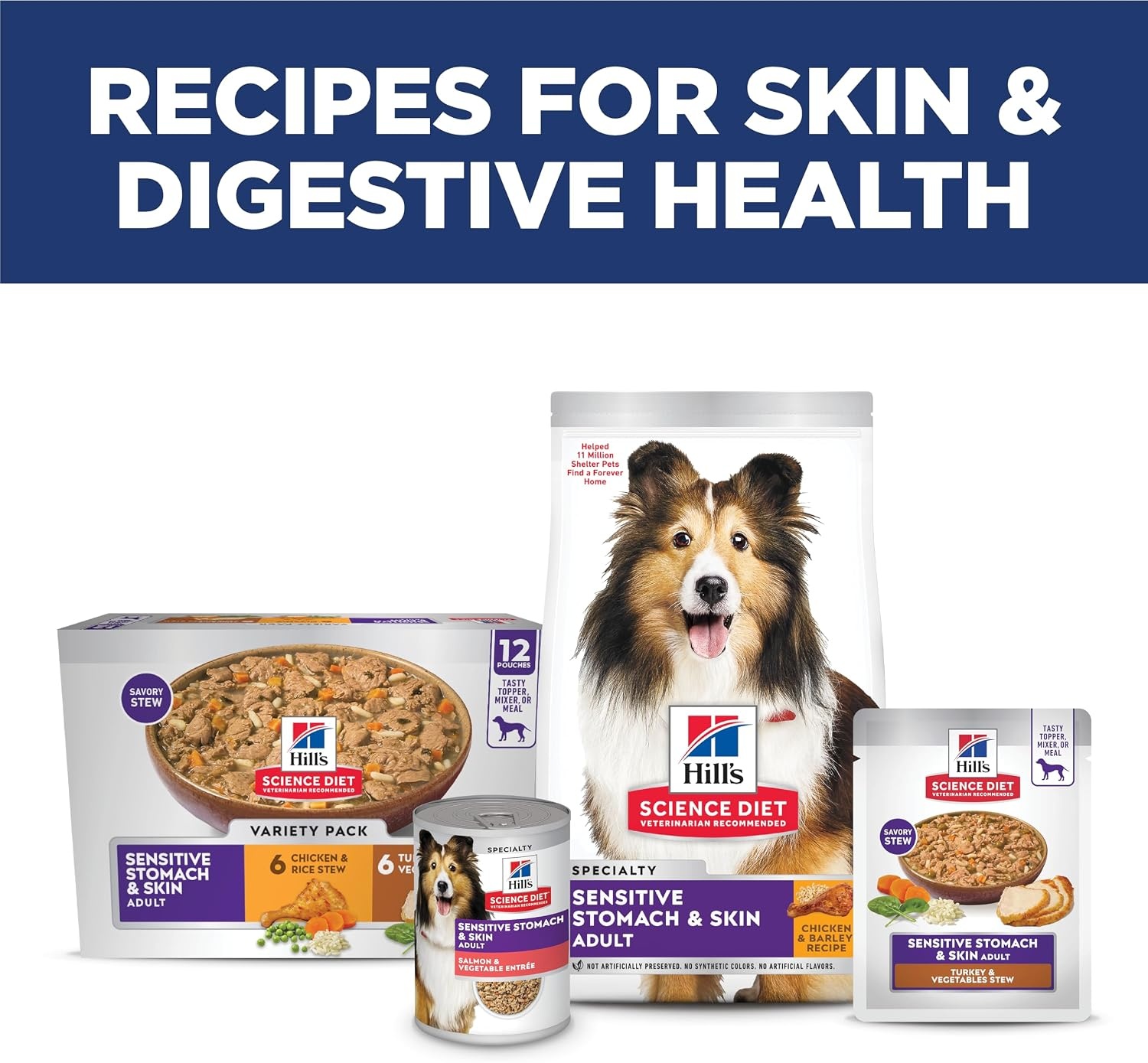 image:imageHills Science Diet Puppy Sensitive Stomach amp Skin Wet Dog Food Salmon amp Vegetable Stew 125 oz Cans 12Pack125 Ounce Pack of 12