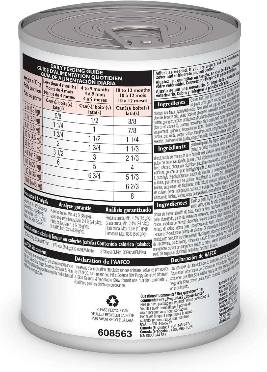 image:imageHills Science Diet Puppy Sensitive Stomach amp Skin Wet Dog Food Salmon amp Vegetable Stew 125 oz Cans 12Pack125 Ounce Pack of 12