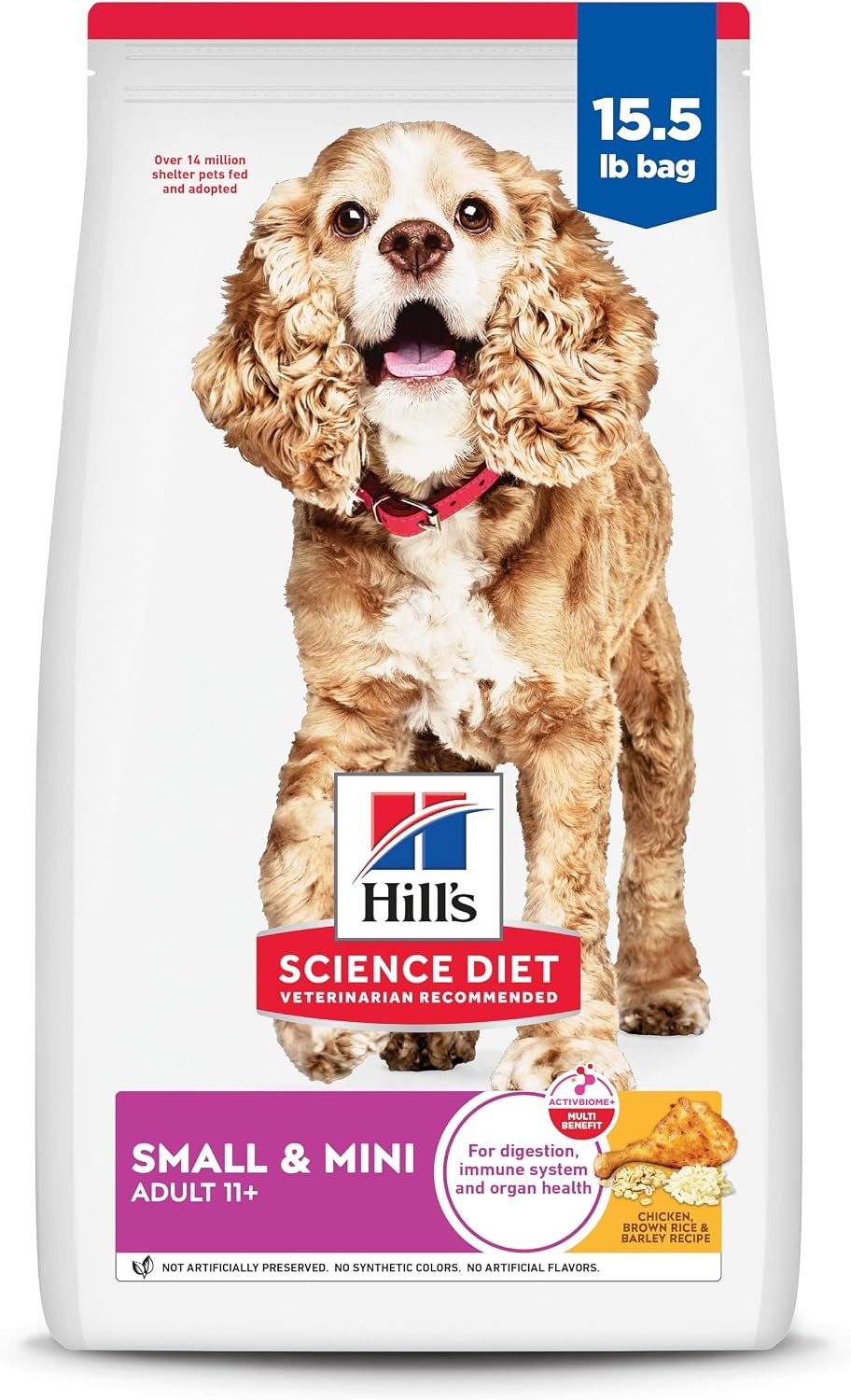image:imageHills Science Diet Senior 11 Small amp Mini Dry Dog Food Chicken Brown Rice amp Barley 45 lb BagChicken Brown Rice Barley